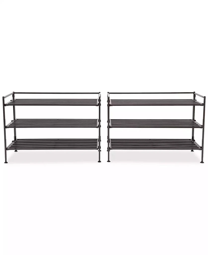 2-Pk. 3-Tier Stackable 9-Pair Resin Slat Shoe Rack 商品