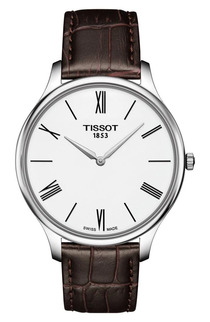 商品Tissot|Tradition 5.5 Round Leather Strap Watch, 39mm,价格¥1575,第1张图片