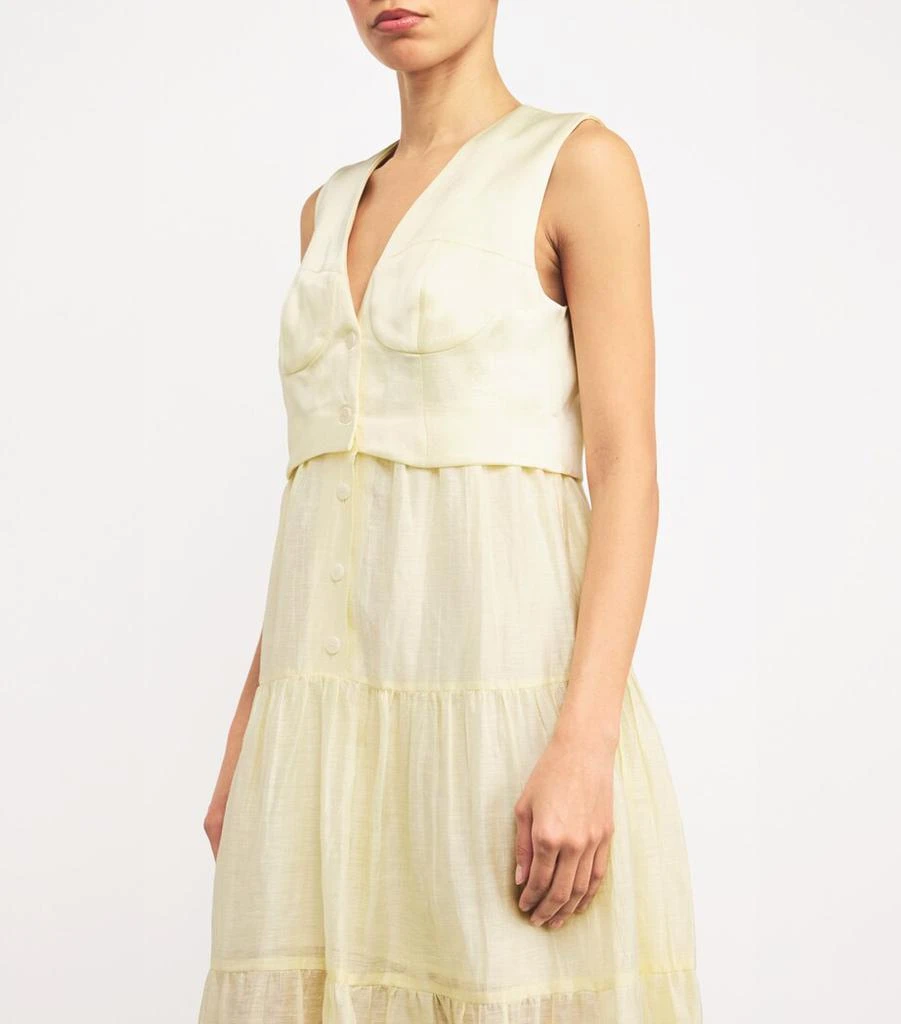 Linen-Blend Tailored Midi Dress 商品
