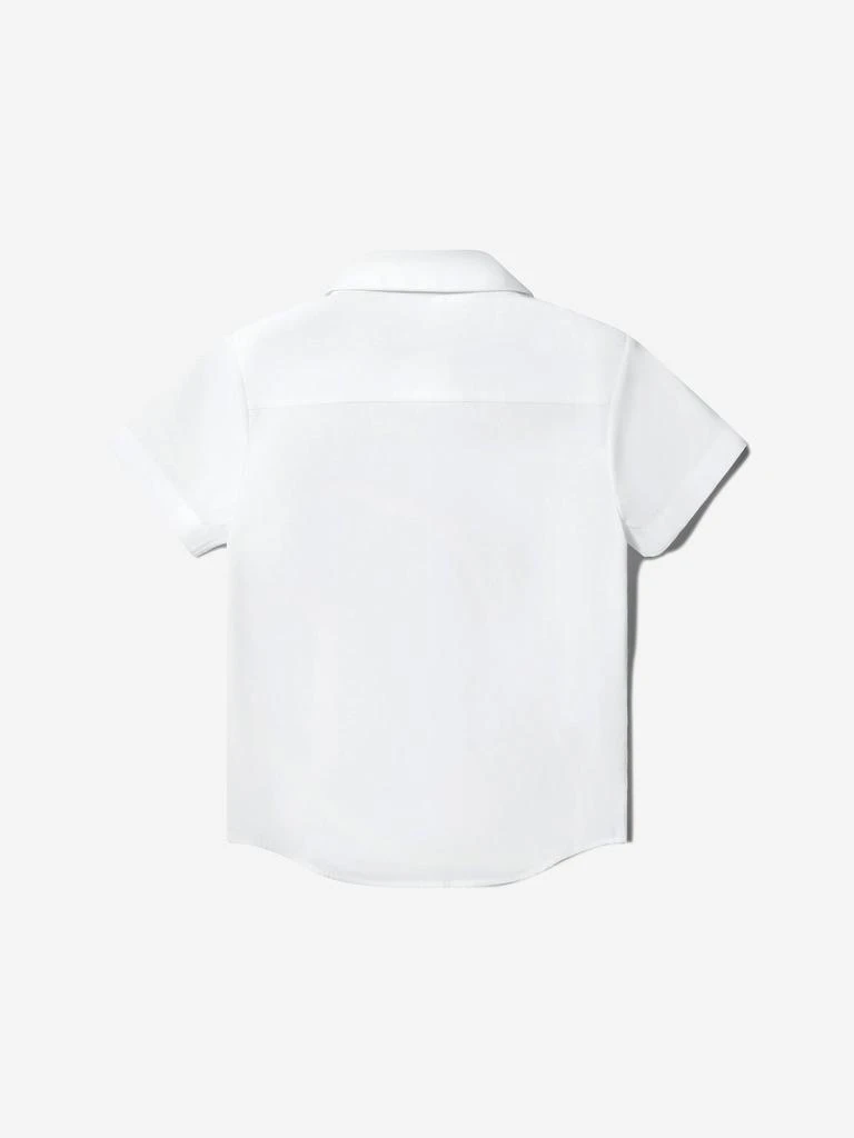 商品Burberry|Burberry White Boys Cotton Short Sleeve Shirt,价格¥820,第4张图片详细描述