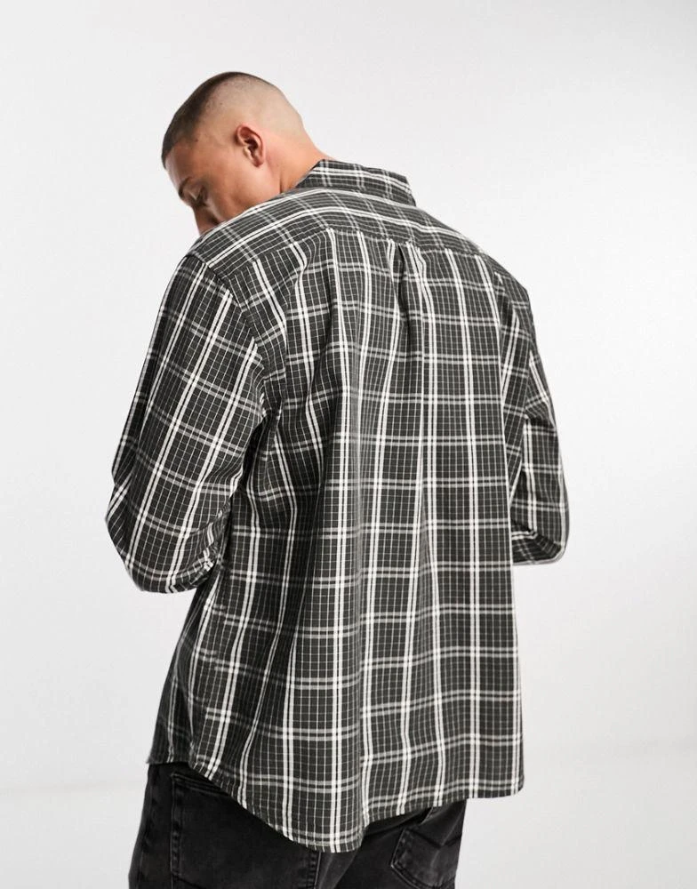 商品Wrangler|Wrangler checked long sleeve shirt in black,价格¥177,第2张图片详细描述