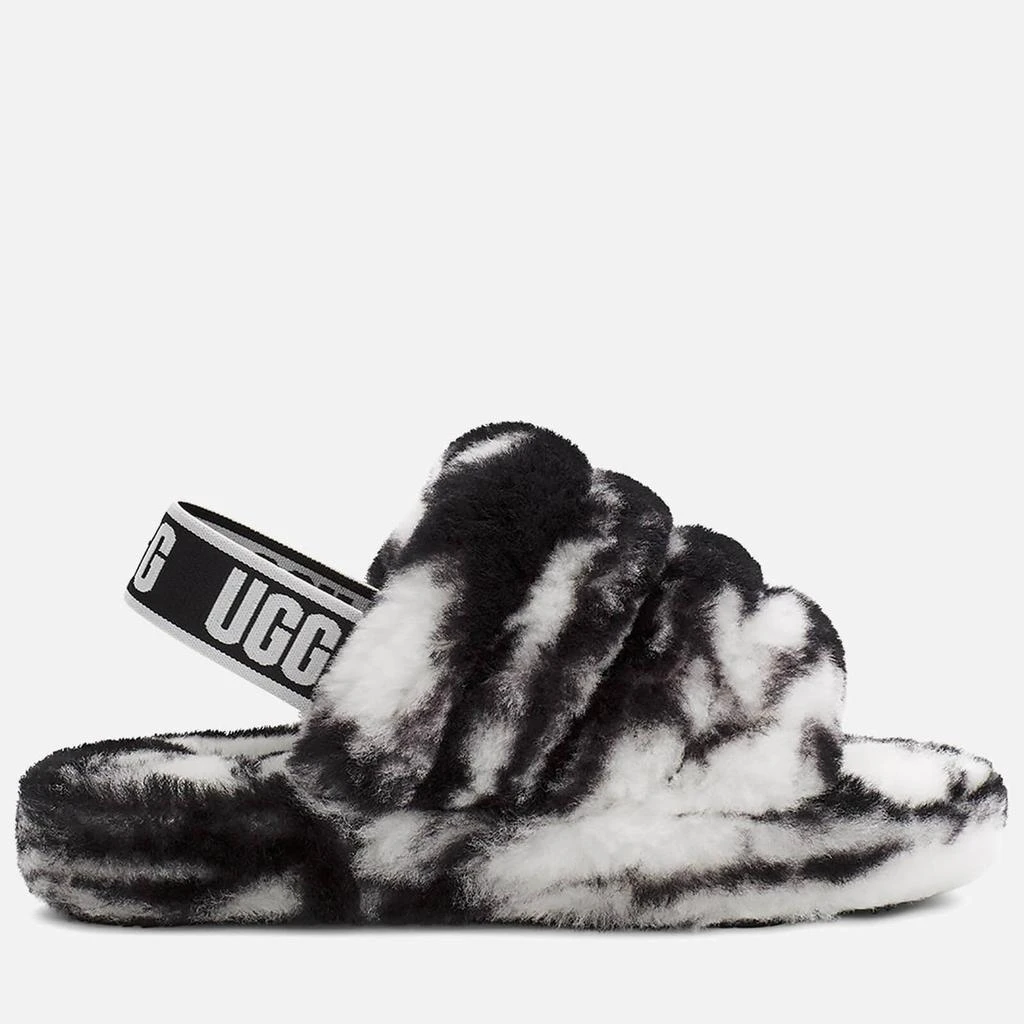 商品UGG|UGG KIDS' FLUFF YEAH SLIDE MARBLE SLIPPERS - BLACK,价格¥321,第1张图片