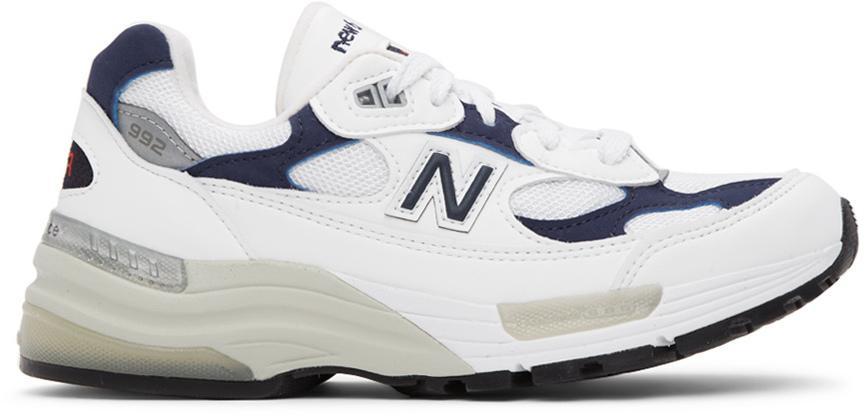 商品New Balance|White & Navy Made in US 992 Sneakers,价格¥1505,第1张图片