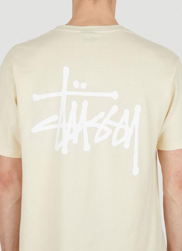 商品STUSSY|Basic Logo Print T-Shirt in Cream,价格¥299,第7张图片详细描述