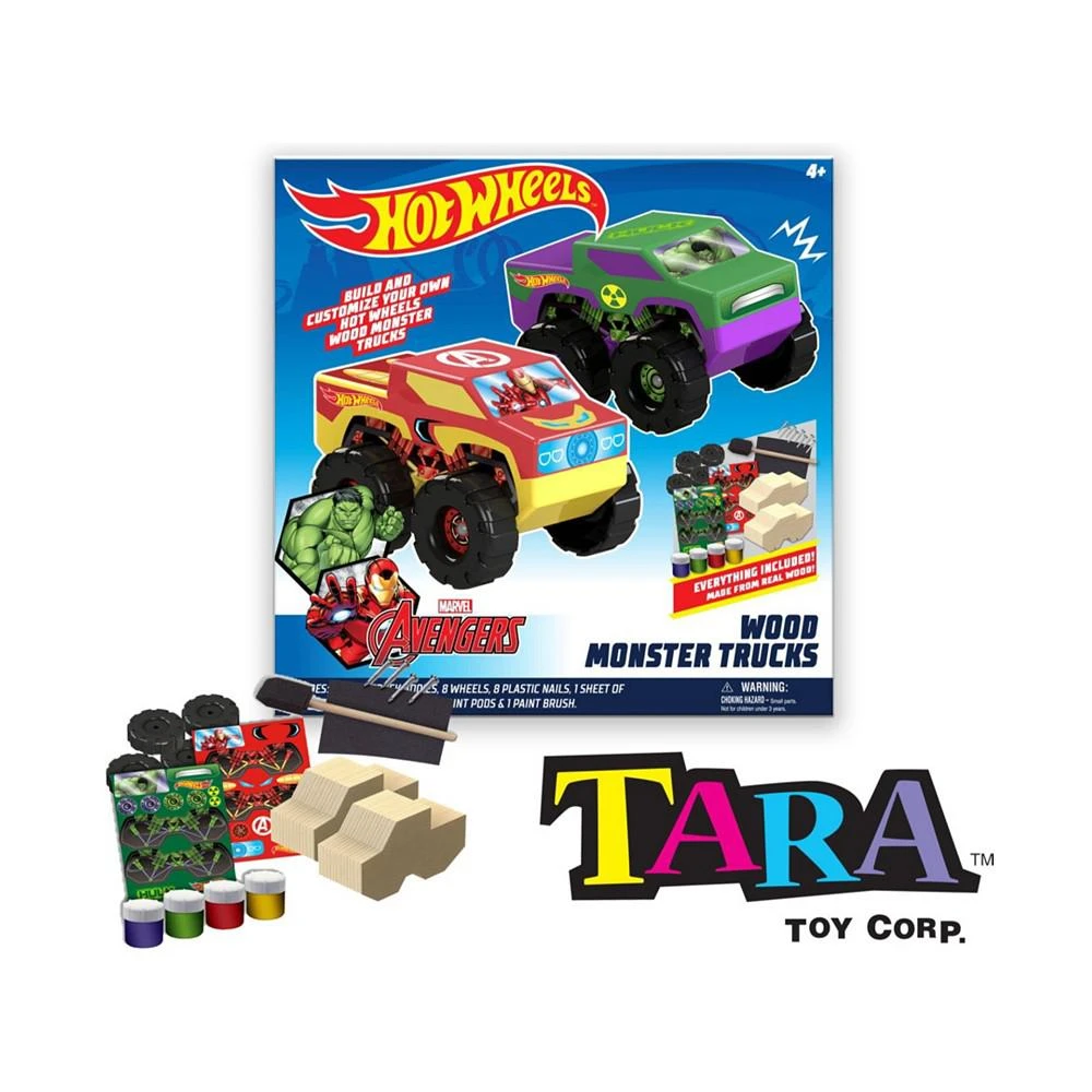商品Hot Wheels|DIY Toy Wood Monster Trucks - 2 Pack (Marvel Avengers Hulk and Ironman),价格¥106,第4张图片详细描述