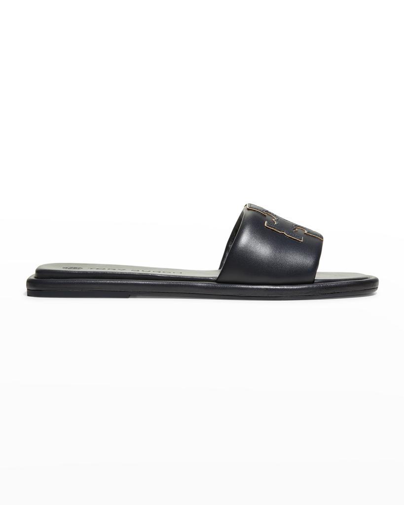 商品Tory Burch|Double T Leather Medallion Slide Sandals,价格¥1456,第1张图片