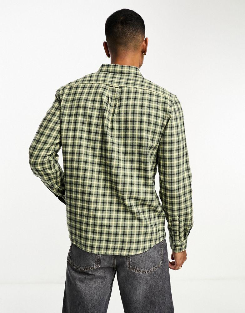 Wrangler long sleeve check shirt in khaki商品第4张图片规格展示
