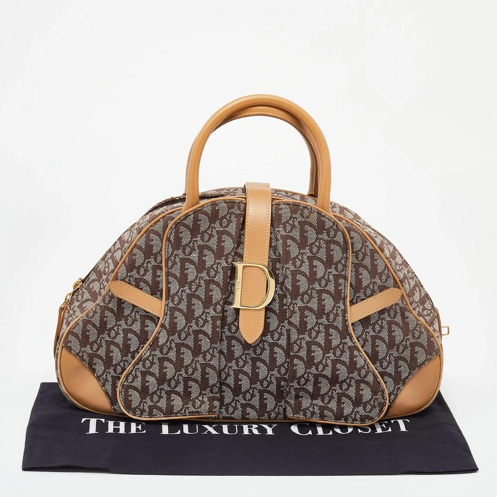 Dior Beige/Brown Canvas And Leather Double Saddle Bowler Bag 商品