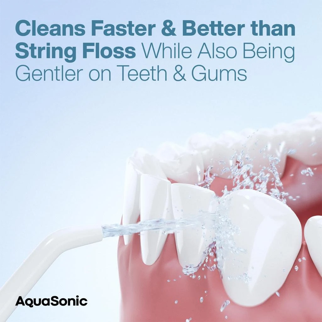 商品AquaSonic|AquaSonic Water Flosser - Cordless Rechargeable Water Flossers for Teeth Cleaning - Waterproof Aqua Flosser, Portable Oral Irrigator for Dental Cleaning with 5 Jet Tips – Braces Home Travel,价格¥333,第4张图片详细描述