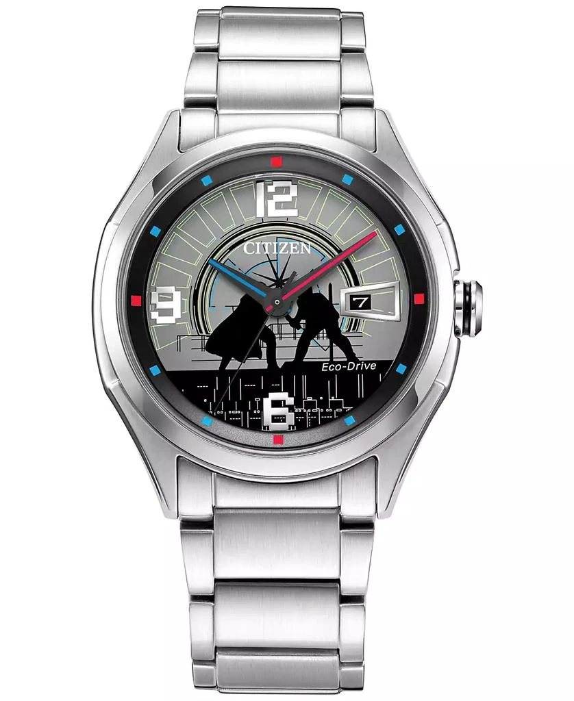 商品Citizen|Luke & Vader Duel Silver-Tone Stainless Steel Bracelet Watch 41mm,价格¥2535,第1张图片