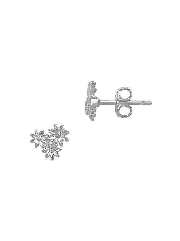 商品Sterling Forever|Silvertone Multi-Flower Stud Earrings,价格¥246,第1张图片