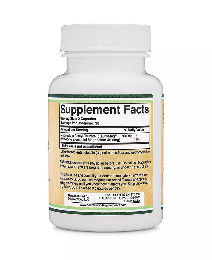 商品Double Wood Supplements|Magnesium Acetyl-Taurate (Tauromag) - 700 mg servings,价格¥373,第3张图片详细描述
