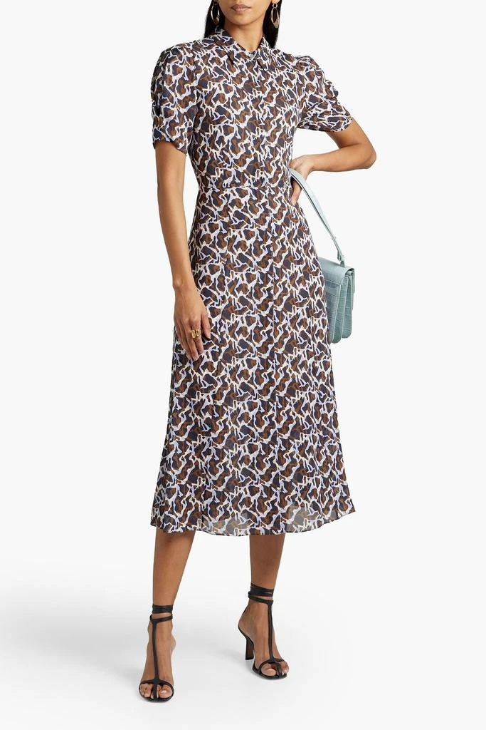 商品Theory|Jasper printed silk crepe de chine midi shirt dress,价格¥1367,第4张图片详细描述