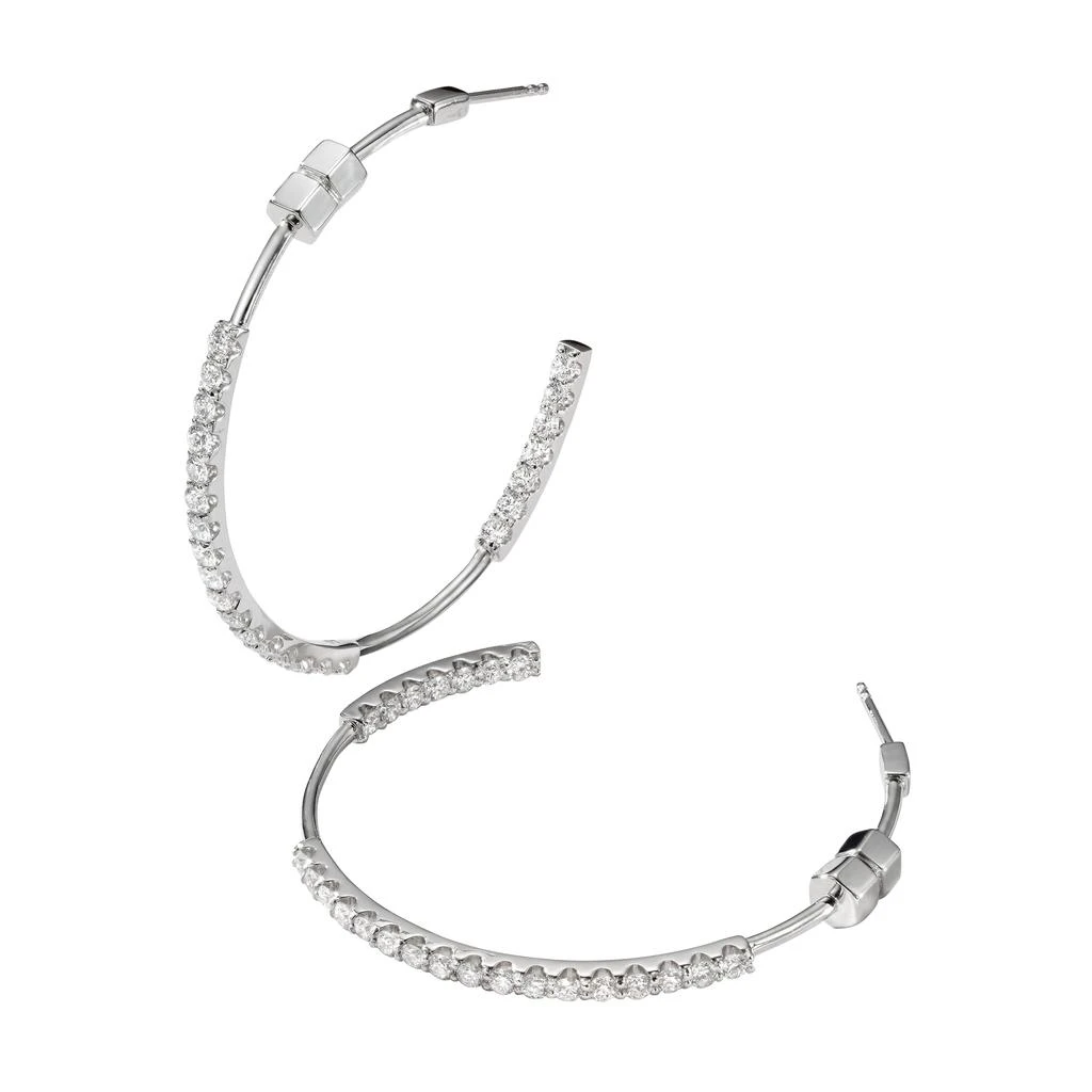 商品AME|Âme Totem 18K White Gold, Lab-Grown Diamond 1.92ct. tw. Large Hoop Earrings,价格¥25132,第2张图片详细描述