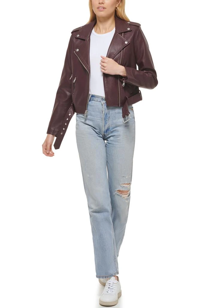 商品Levi's|Faux Leather Fashion Belted Moto Jacket,价格¥576,第4张图片详细描述