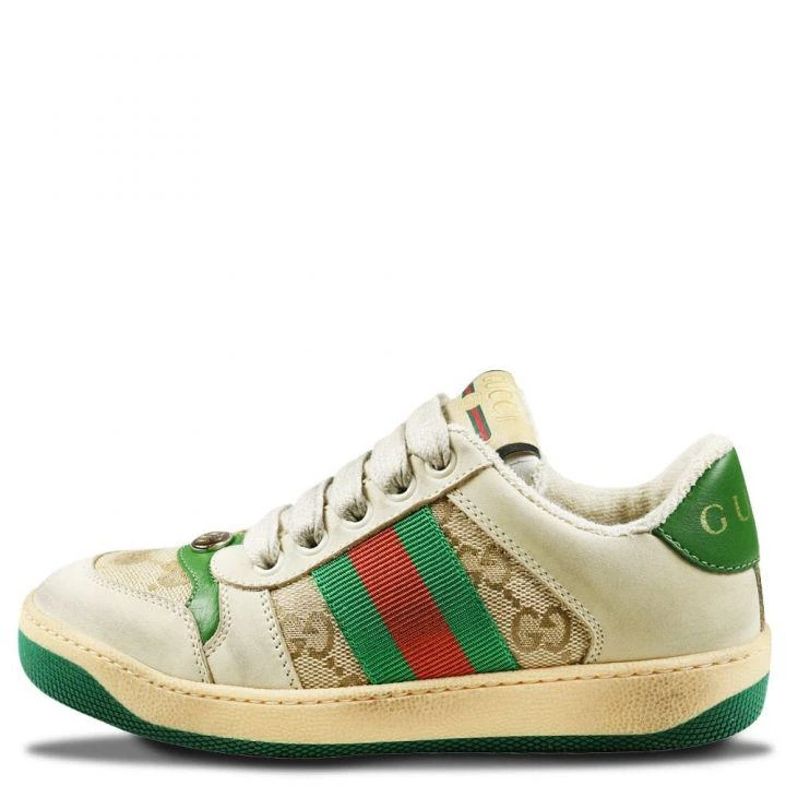 商品Gucci|Beige & Green Logo Trainers,价格¥1410,第1张图片