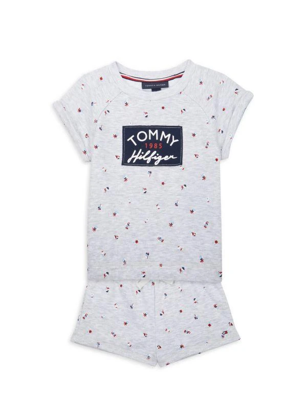 商品Tommy Hilfiger|Little Girl’s 2-Piece Terry Floral Tee & Shorts Set,价格¥64,第1张图片