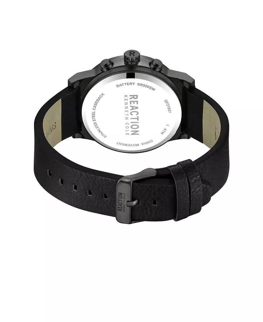 商品Kenneth Cole|Men's Dress Sport Black Synthetic Leather Strap Watch, 47mm,价格¥710,第2张图片详细描述