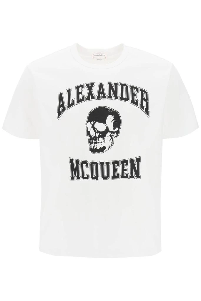 商品Alexander McQueen|t-shirt with varsity logo and skull print,价格¥1046,第1张图片