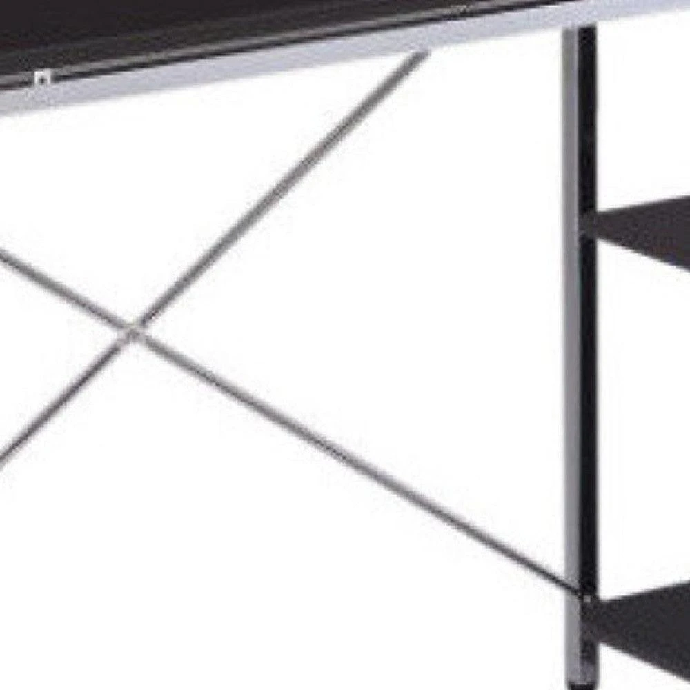 商品Homezia|47" Black and Silver Computer Desk,价格¥2063,第4张图片详细描述