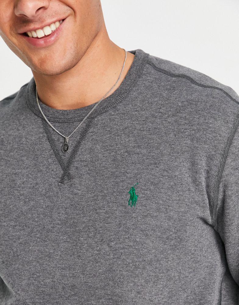商品Ralph Lauren|Polo Ralph Lauren icon logo fleece sweatshirt in dark grey marl,价格¥1235,第6张图片详细描述