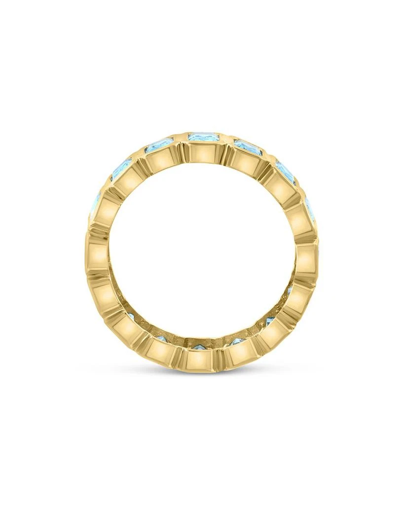 Blue Topaz Emerald Cut Eternity Band in 14K Yellow Gold 商品