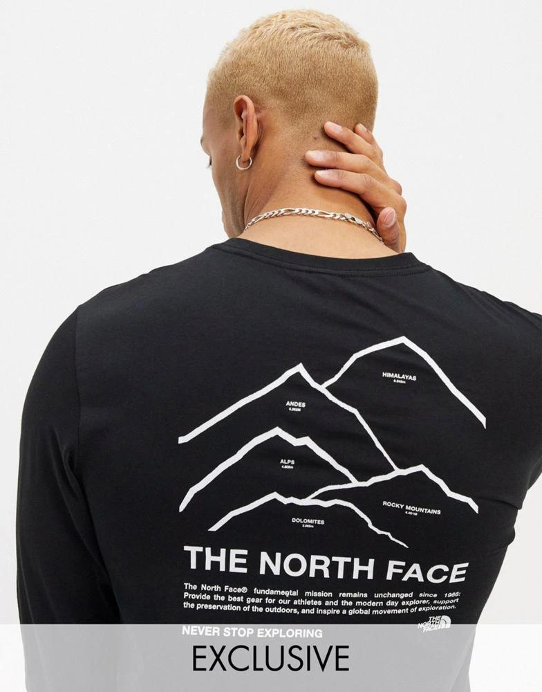 商品The North Face|The North Face Peaks long sleeve t-shirt in black Exclusive at ASOS,价格¥321,第1张图片