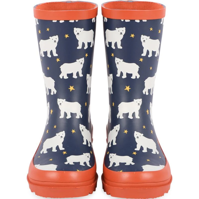 商品Frugi|Polar bears print rubber boots in navy and red,价格¥471,第2张图片详细描述