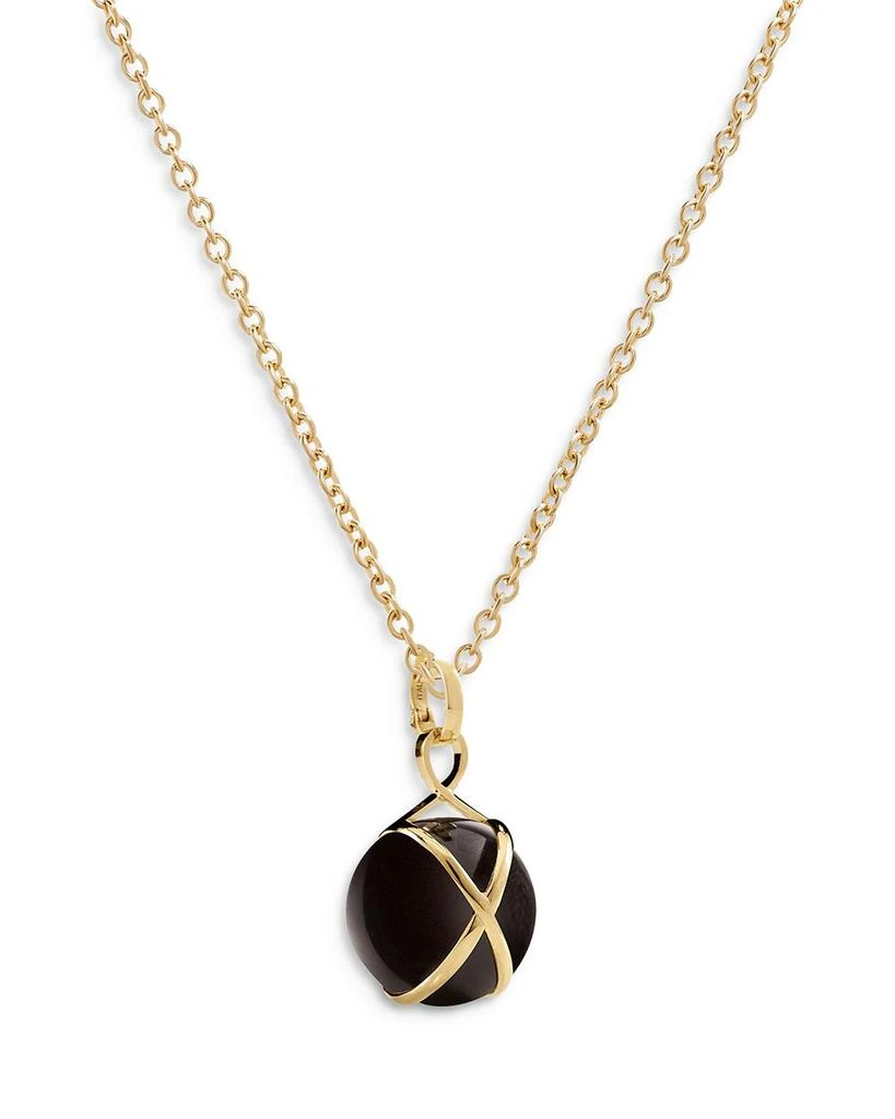 商品L. Klein|18K Yellow Gold Prisma Black Agate Medium Pendant Necklace, 16-18",价格¥16914,第1张图片