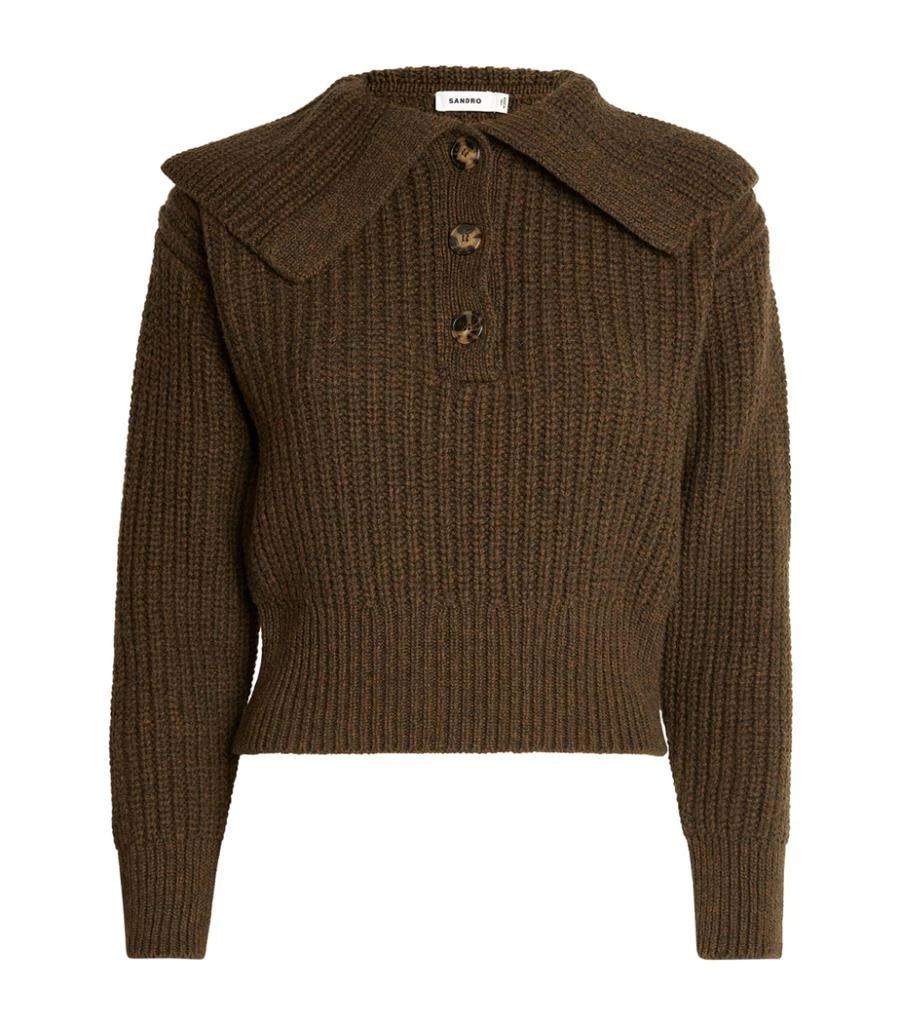 商品Sandro|Oversize Collar Jumper,价格¥1863,第1张图片