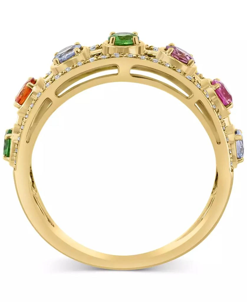 商品Effy|EFFY® Multi-Gemstone (7/8 ct. t.w.) & Diamond (1/5 ct. t.w.) Open Work Statement Ring in 14k Gold,价格¥5108,第4张图片详细描述