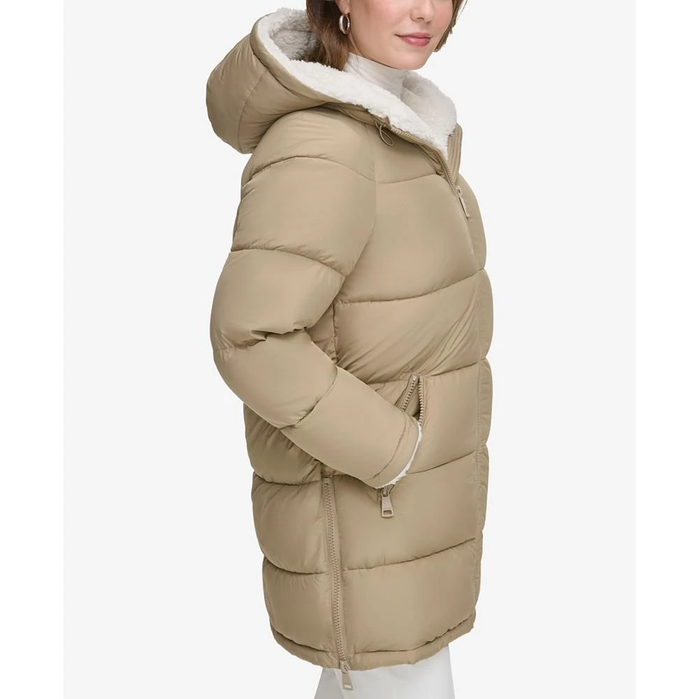 商品Calvin Klein|Women's Faux-Fur-Lined Hooded Puffer Coat,价格¥871,第3张图片详细描述