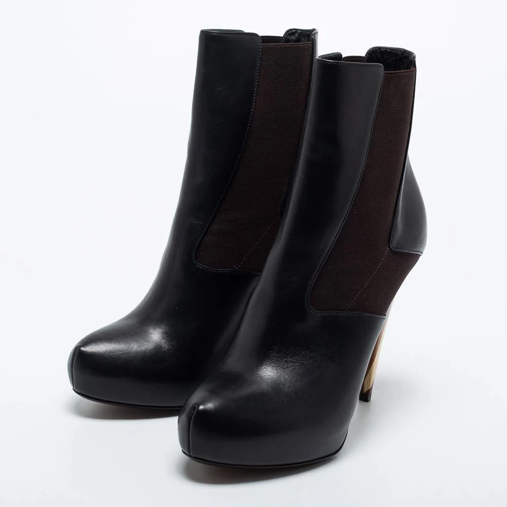 商品[二手商品] Fendi|Fendi Black Leather Ankle Boots Size 40,价格¥3424,第2张图片详细描述