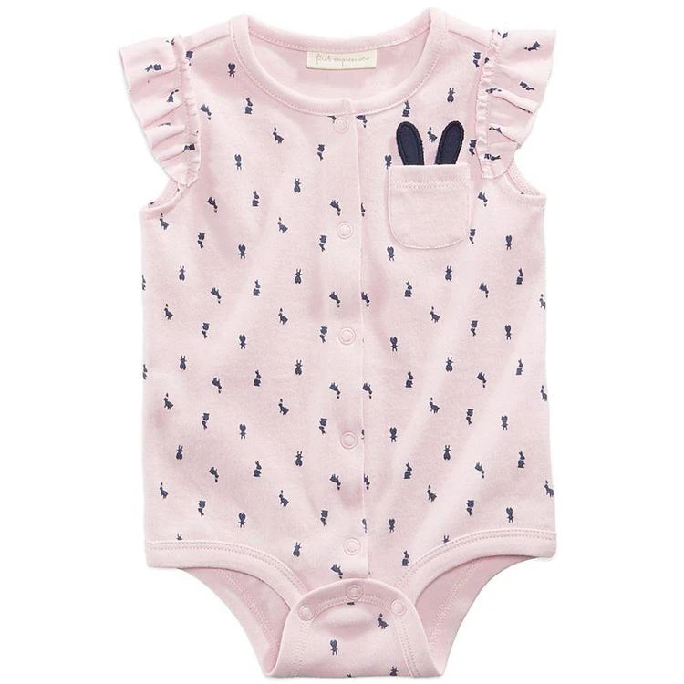商品First Impressions|Bunny-Print Cotton Creeper, Baby Girls, Created for Macy's,价格¥38,第1张图片