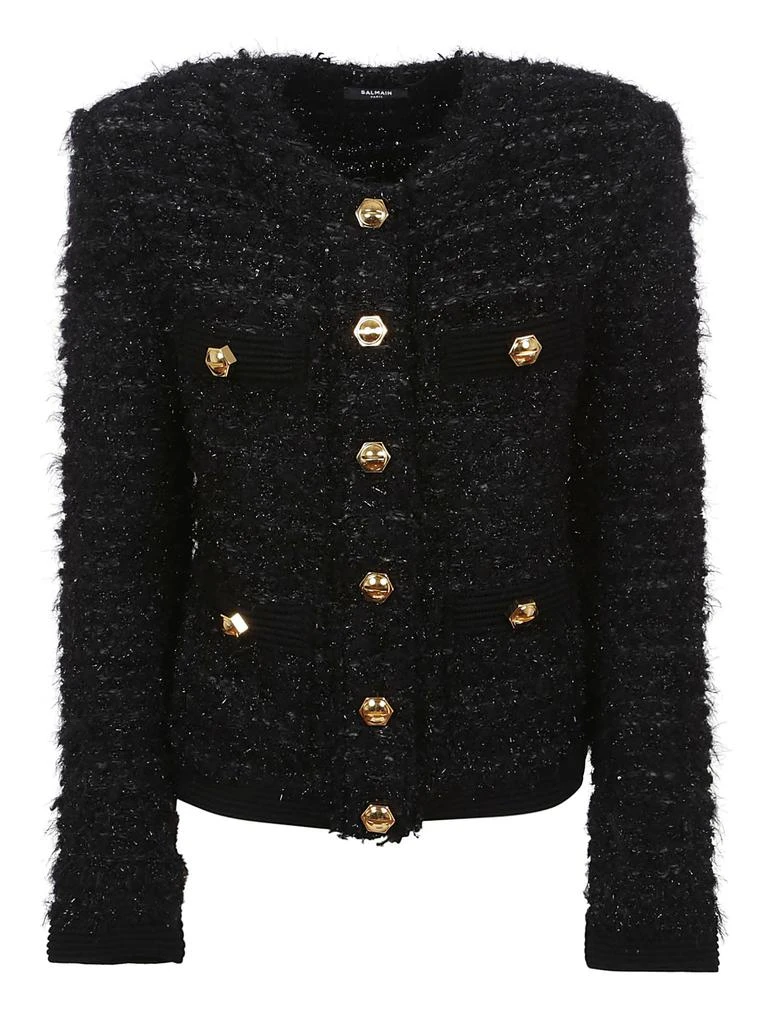 商品Balmain|Balmain 4 Pkt Ribbed Tweed Cardigan,价格¥11637,第1张图片