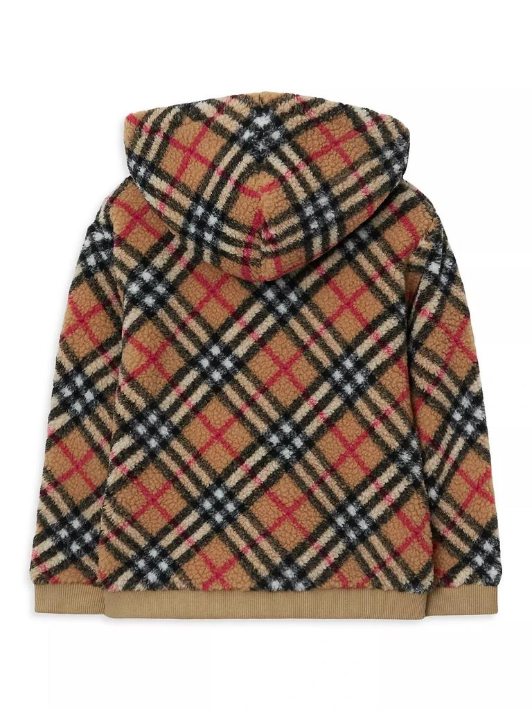 商品Burberry|Little Kid's & Kid's Check Zip Fleece Hoodie,价格¥2325,第3张图片详细描述