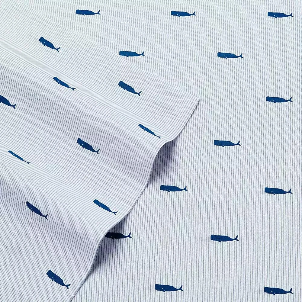 商品Nautica|Whale Stripe Cotton Percale 4-Piece Sheet Set, Full,价格¥399,第2张图片详细描述