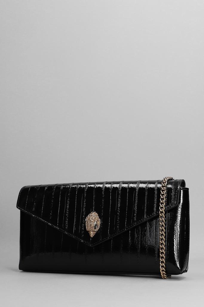 Kurt Geiger Shoreditch Envelope Shoulder Bag In Black Patent Leather商品第2张图片规格展示