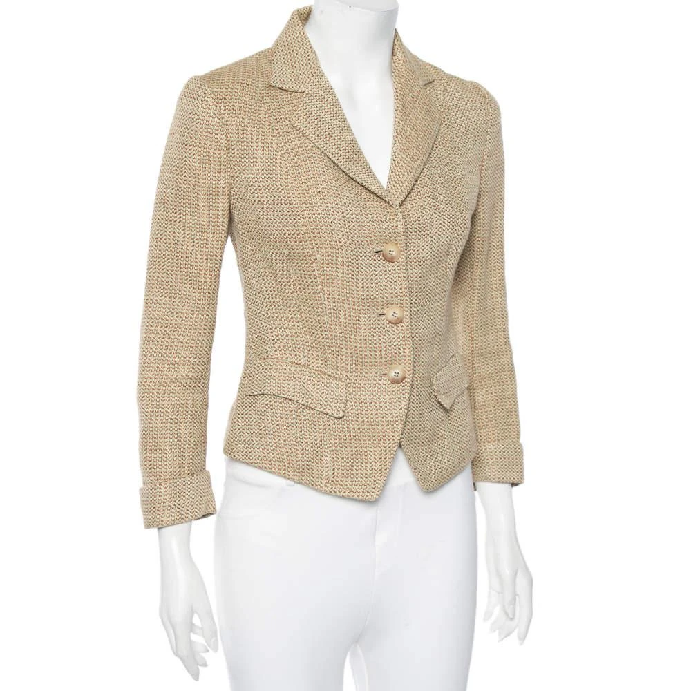 商品[二手商品] Ralph Lauren|Ralph Lauren Cream Linen & Wool Textured Blazer S,价格¥3547,第2张图片详细描述