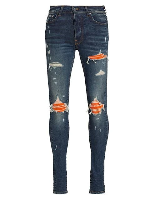 商品AMIRI|Mx1 Ultra-Suede Cracked Paint Slim-Fit Jeans,价格¥4935,第1张图片