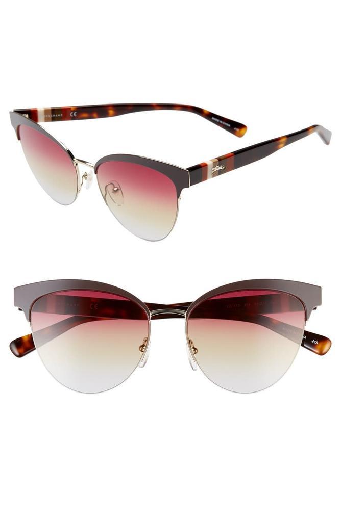 商品Longchamp|Heritage Stripes 55mm Cat Eye Sunglasses,价格¥370,第1张图片