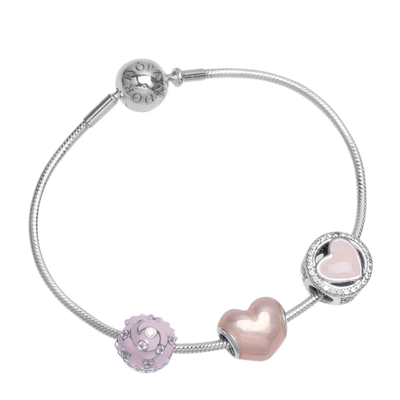 商品[国内直发] PANDORA|PANDORA  女士粉色银质手镯  PAND00095,价格¥842,第1张图片