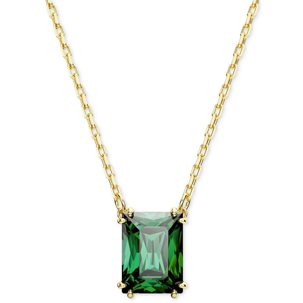 商品Swarovski|Gold-Tone Color Rectangle Crystal Pendant Necklace, 15" + 2-3/4" extender,价格¥942,第1张图片