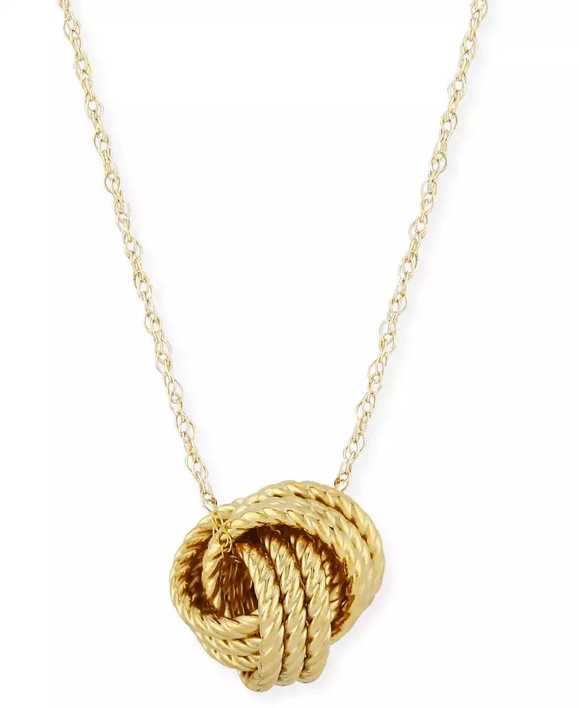 商品Macy's|Rope Love Knot Necklace in 14k Yellow Gold,价格¥3142,第1张图片