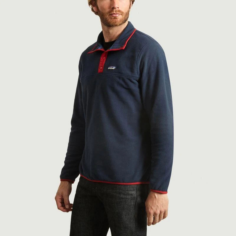 商品Patagonia|Micro D Snap-T fleece sweatshirt New navy with classic red PATAGONIA,价格¥729,第2张图片详细描述