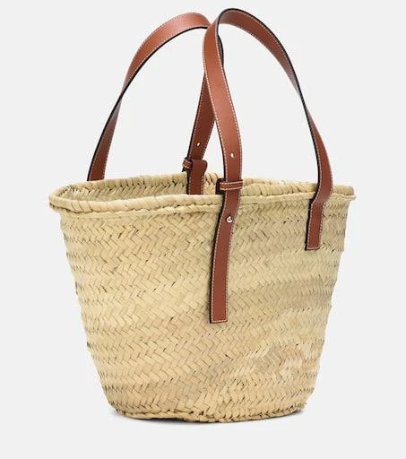 商品Loewe|Medium leather-trimmed 草编包,价格¥4953,第4张图片详细描述