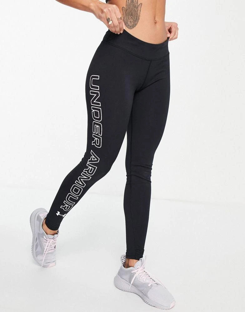 商品Under Armour|Under Armour Training Favourite leggings with side logo in black,价格¥203,第3张图片详细描述