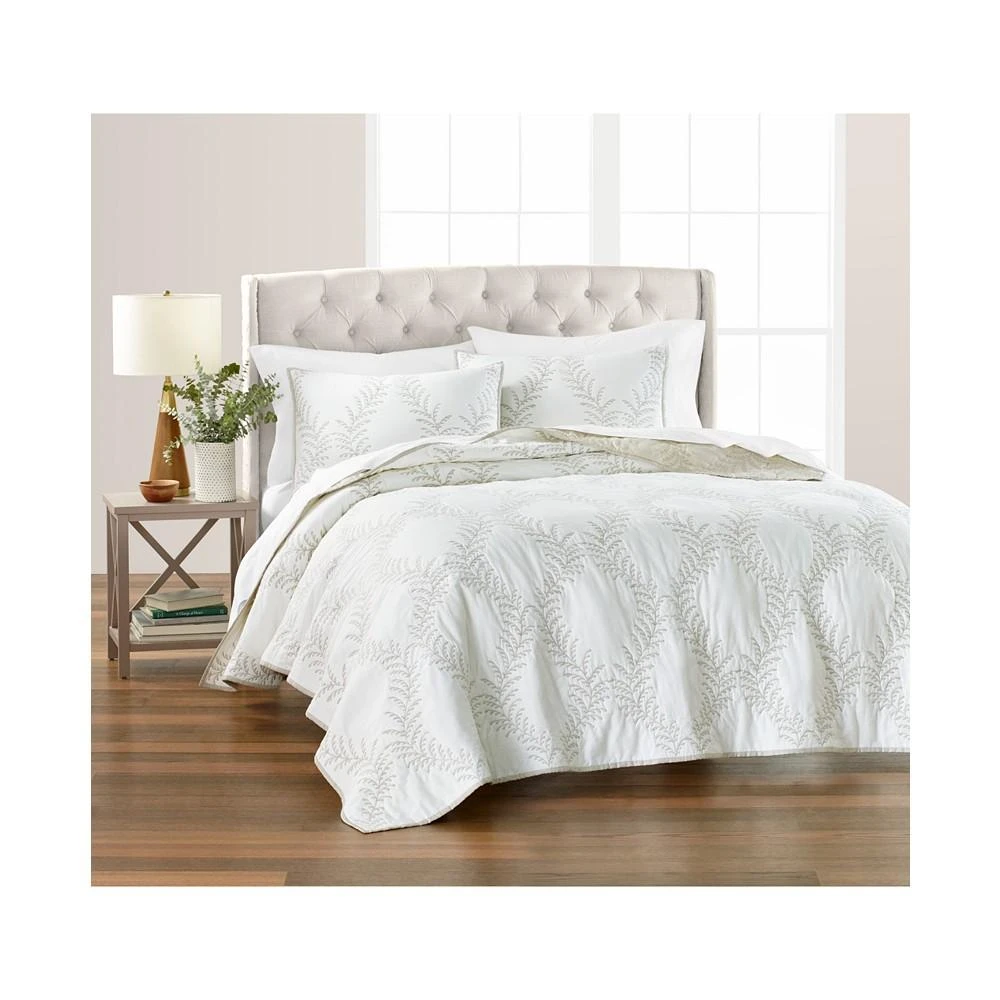 商品Martha Stewart|CLOSEOUT! CLOSEOUT! Laurel Embroidery Quilt, King, Created For Macy's,价格¥1072,第3张图片详细描述