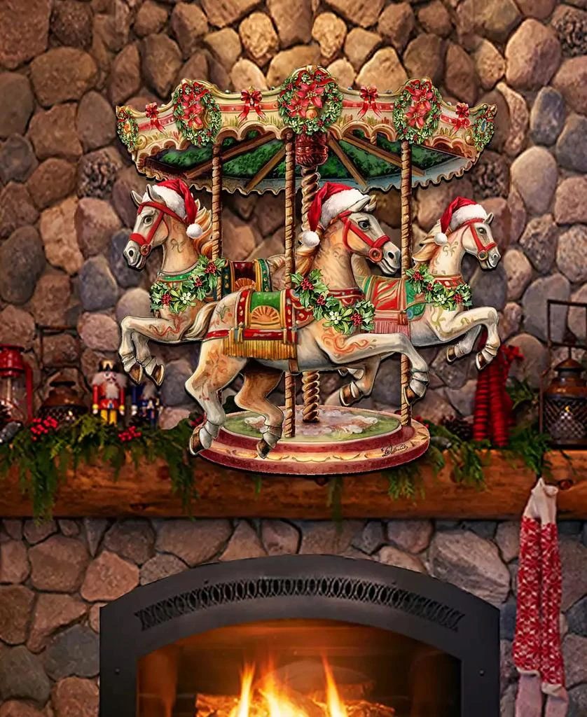 Christmas Carousel Christmas Wooden Wall Decor Door Decor G. DeBrekht 商品