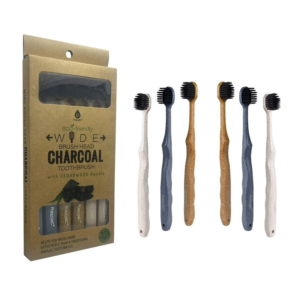 商品PURSONIC|Wide Brush Head Charcoal Toothbrush,价格¥145,第1张图片